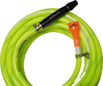 MASHKI 15 Meter (50 Feet) 3-Layered Braided Water Hose Pipe With Water Spray Gun