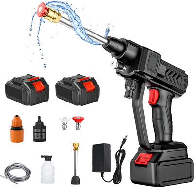 KINGFORU Double Battery Portable Pressure Washer Gun With Rechargeable Battery 12000Mah Pressure Washer