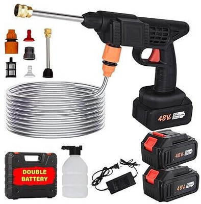 ZIKWOR 48V Double Battery Cordless High Pressure Washer with Adjustable 3 in 1 Nozzle, Spray Gun