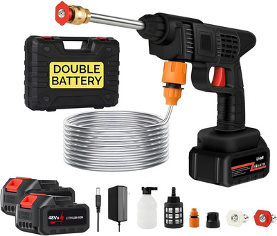 Jemply Rechargeable Electric Portable High Pressure Water Spray Gun with 2*Battery Pressure Washer
