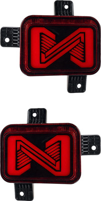 COLOURLINE REFLECTOR LIGHT/THAR BUMPER LIGHT (set of 2) WITH INDICATOR AND MATRIX Car Reflector Light(Red)