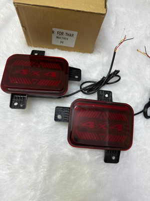 Ride2joy LED Reflector Lights for Mahinda Thr Roxx 2024 Onwards -4X4 Car Reflector Light(Red)
