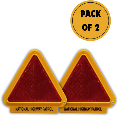 Autocastle pack of 2 PVC REFLECTIVE EMERGENCY WARNING TRIANGLE FOR ALL VEHICLES Car Reflector Light(Red, Yellow)