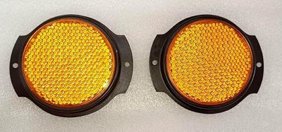 GOYAL MOTORS WILLYS JEEP CJ BODY REFLECTOR SET OF 2 PC (ORANGE COLOUR LOCAL) Car Reflector Light(Red)