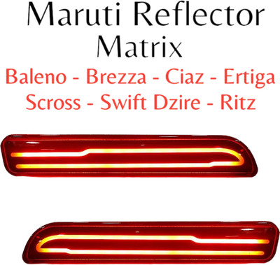 Autoxygen Matrix Reflector Light With Scan, Parking, Brake & Running Indicator DRL_002 Car Reflector Light(Red)