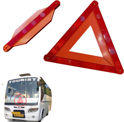 Allpartssource Foldable Warning Triangular Reflector Road Safety Reflective with Four Legs Stand able Car Reflector Light(Red)