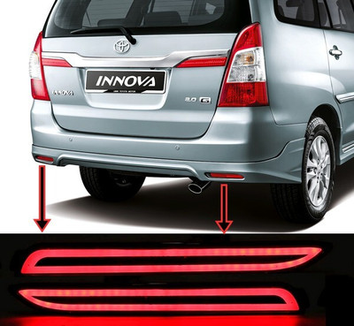 EliteAuto Premium (Taiwan Quality) Led Brake Light for Bumper(Rear/Back) Drl New Design Car Reflector Light(Red)