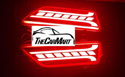 CARMART Car Reflector Led Brake Light for Rear Bumper DRL for XUV 300 Set of 2 Car Reflector Light(Red)
