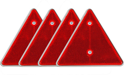Apsmotiv Red 4 Pieces Triangle Reflectors with Screws Suitable for Universal Vehicles Car Reflector Light(Red)