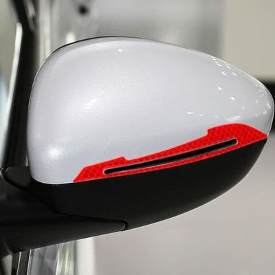 ANSH 2 Pieces Reflective red Car Warning Stickers Car Side Reflective Stickers Car Reflector Light(Red)