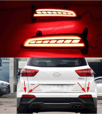 Starleo Creata Bumper reflector light Car Reflector Light(Red, Yellow)