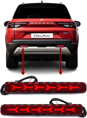 EliteAuto Rear Bumper Led Reflector/DRL For Suzuki BREZZA 22 with Matrix Running Indicator Car Reflector Light(Red)