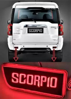 paxauto Reflector LED Brake Light Rear Bumper DRL Fit for Mahindra Scorpio Car Reflector Light(Red)