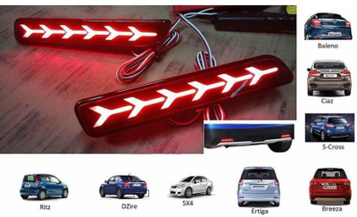 RohanEshop Maruti Suzuki Rear/Back Bumper LED Reflector Car Reflector Light(Red)