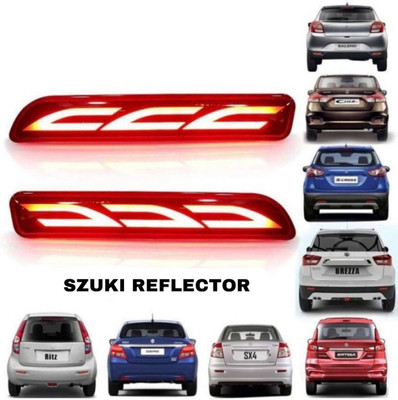 JUST MOD Suzuki Rear Bumper LED Reflector Matrix with Running Indicator Type - G2 Car Reflector Light(Red)