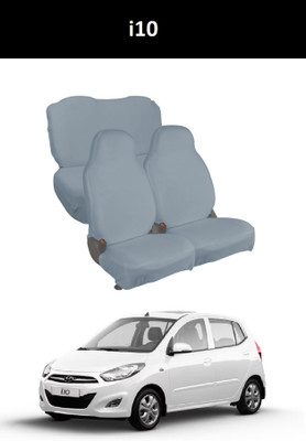 Autoxygen Cotton Car Seat Cover For Hyundai i10(Fixed Head Rest, Mono Back Seat, 5 Seater)