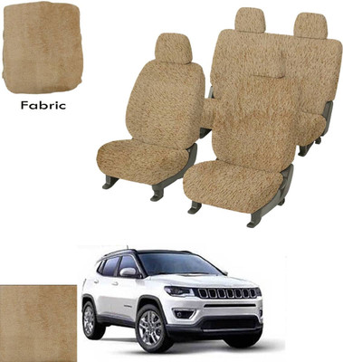 Crokrok Fabric Car Seat Cover For Jeep Compass(Front Detachable Headrest, Mono Back Seat, With Back Seat Arm Rest, 5 Seater, 2 Back Seat Head Rests)