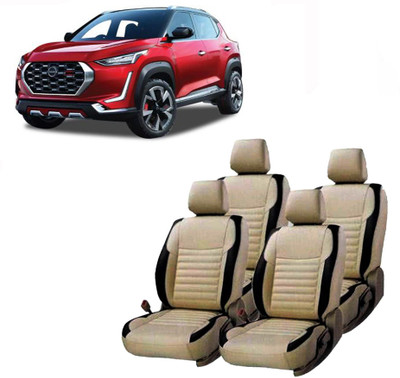 AutoSafe PU Leather Car Seat Cover For Nissan Magnite(Detachable Head Rest, Mono Back Seat, Without Back Seat Arm Rest, 5 Seater, 2 Back Seat Head Rests)