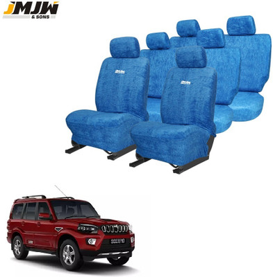 JMJW & SONS Cotton Car Seat Cover For Mahindra Scorpio 7S Captain(All Detachable Headrest, Mono Back Seat, Without Back Seat Arm Rest, 7 Seater, 2 Back Seat Head Rests)