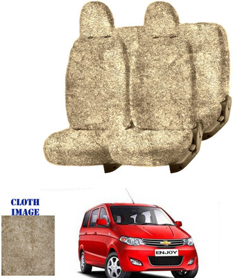 REPLEY Cotton Car Seat Cover For Chevrolet Enjoy(Front Detachable Headrest, Without Back Seat Arm Rest, 8 Seater, 2 Back Seat Head Rests)