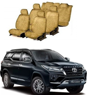 CoverCrafters Cotton Car Seat Cover For Toyota Fortuner(All Detachable Headrest, Split Back Seat, With Back Seat Arm Rest, 7 Seater, 2 Back Seat Head Rests)