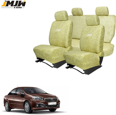 JMJW & SONS Cotton Car Seat Cover For Fiat Linea(All Detachable Headrest, Mono Back Seat, With Back Seat Arm Rest, 5 Seater, 2 Back Seat Head Rests)