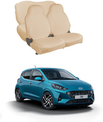 Autoxygen Cotton Car Seat Cover For Hyundai i10(Fixed Head Rest, 5 Seater)