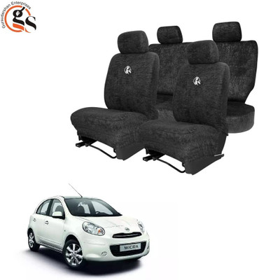 GSE Cotton Car Seat Cover For Nissan Micra(All Detachable Headrest, Mono Back Seat, Without Back Seat Arm Rest, 5 Seater, 2 Back Seat Head Rests)