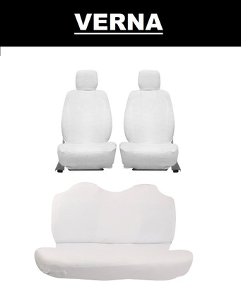 Autoxygen Cotton Car Seat Cover For Hyundai Verna(Front Detachable Headrest, Mono Back Seat, With Back Seat Arm Rest, 5 Seater, 2 Back Seat Head Rests)