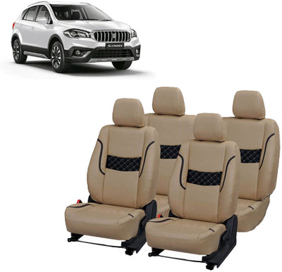 JMDi Leatherette Car Seat Cover For Maruti S-Cross(Fixed Head Rest, Mono Back Seat, With Back Seat Arm Rest, 5 Seater)