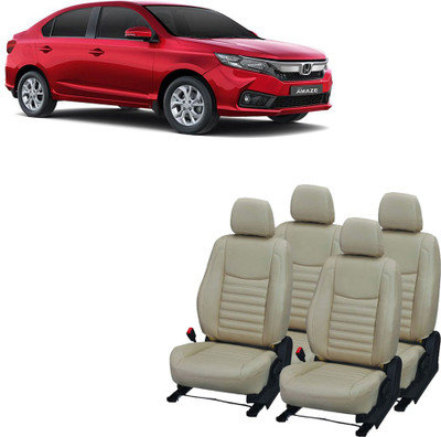 AutoSafe Leather Car Seat Cover For Honda Amaze(5 Seater, 2 Back Seat Head Rests)