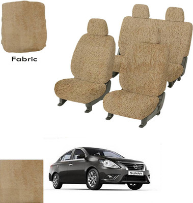 Crokrok Fabric Car Seat Cover For Nissan Sunny(Front Detachable Headrest, Mono Back Seat, With Back Seat Arm Rest, 5 Seater, 2 Back Seat Head Rests)
