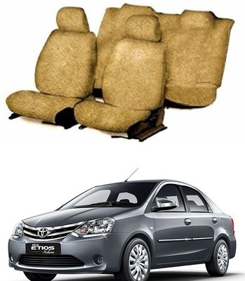 CoverCrafters Cotton Car Seat Cover For Toyota Etios(Front Detachable Headrest, Mono Back Seat, Without Back Seat Arm Rest, 5 Seater)