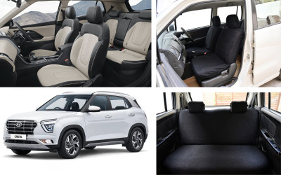 Atist Cotton Car Seat Cover For Hyundai Creta(5 Seater)