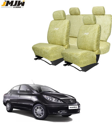 JMJW & SONS Cotton Car Seat Cover For Tata Manza(All Detachable Headrest, Mono Back Seat, With Back Seat Arm Rest, 5 Seater, 2 Back Seat Head Rests)