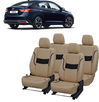 JMDi PU Leather Car Seat Cover For Hyundai Verna(Fixed Head Rest, Mono Back Seat, Without Back Seat Arm Rest, 5 Seater, 2 Back Seat Head Rests)