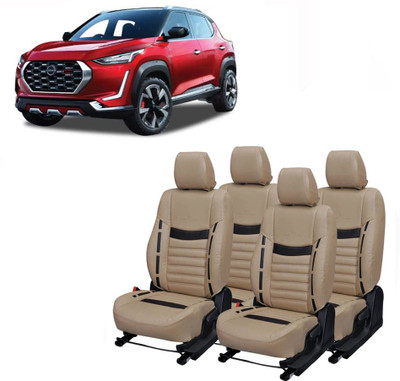 AutoSafe PU Leather Car Seat Cover For Nissan Magnite(Detachable Head Rest, Mono Back Seat, Without Back Seat Arm Rest, 5 Seater, 2 Back Seat Head Rests)
