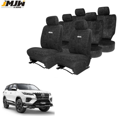 JMJW & SONS Cotton Car Seat Cover For Toyota Fortuner(All Detachable Headrest, Split Back Seat, With Back Seat Arm Rest, 7 Seater, 2 Back Seat Head Rests)