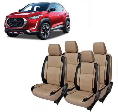 AutoSafe PU Leather Car Seat Cover For Nissan Magnite(Detachable Head Rest, Mono Back Seat, Without Back Seat Arm Rest, 5 Seater, 2 Back Seat Head Rests)