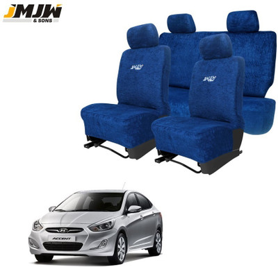JMJW & SONS Cotton Car Seat Cover For Hyundai Accent(Front Detachable Headrest, Mono Back Seat, Without Back Seat Arm Rest, 5 Seater)