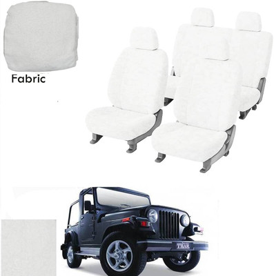 Crokrok Fabric Car Seat Cover For Mahindra Thar(Front Detachable Headrest, Mono Back Seat, With Back Seat Arm Rest, 5 Seater, 2 Back Seat Head Rests)