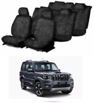 JMJW & SONS Cotton Car Seat Cover For Mahindra Scorpio(9 Seater, 2 Back Seat Head Rests)