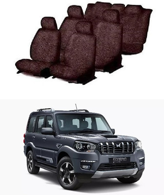 JMJW & SONS Cotton Car Seat Cover For Mahindra Scorpio(Front Detachable Headrest, Mono Back Seat, Without Back Seat Arm Rest, 9 Seater, 2 Back Seat Head Rests)