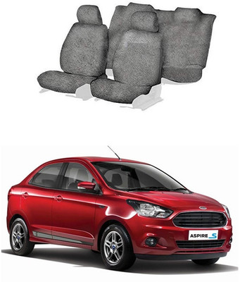 CoverCrafters Cotton Car Seat Cover For Ford Aspire(All Detachable Headrest, Mono Back Seat, With Back Seat Arm Rest, 5 Seater, 2 Back Seat Head Rests)