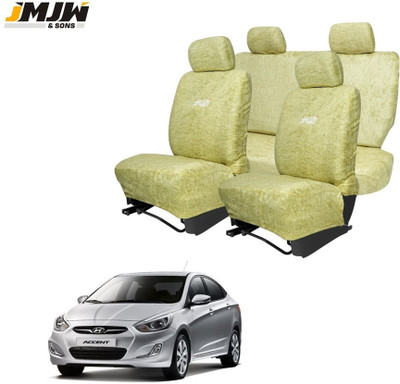 JMJW & SONS Cotton Car Seat Cover For Hyundai Accent(Front Detachable Headrest, Mono Back Seat, Without Back Seat Arm Rest, 5 Seater)