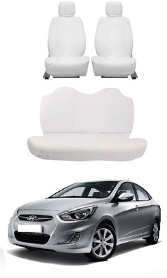 Autoxygen Cotton Car Seat Cover For Hyundai Accent(Front Detachable Headrest, 5 Seater)