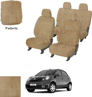 Crokrok Fabric Car Seat Cover For Nissan Micra Active(Front Detachable Headrest, Mono Back Seat, With Back Seat Arm Rest, 5 Seater, 2 Back Seat Head Rests)
