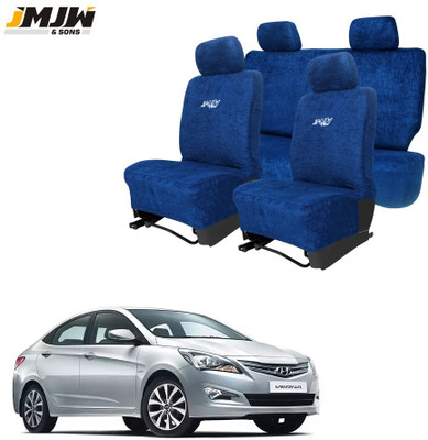 JMJW & SONS Cotton Car Seat Cover For Hyundai Verna Fluidic(All Detachable Headrest, Mono Back Seat, With Back Seat Arm Rest, 5 Seater, 2 Back Seat Head Rests)