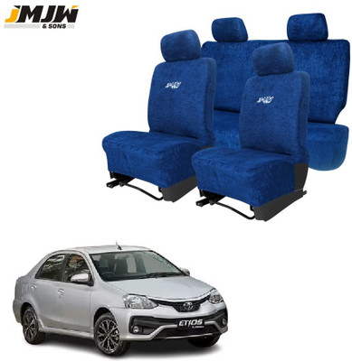 JMJW & SONS Cotton Car Seat Cover For Toyota Etios(Front Detachable Headrest, Mono Back Seat, Without Back Seat Arm Rest, 5 Seater)