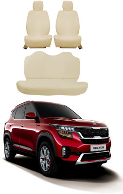 Autoxygen Cotton Car Seat Cover For Kia Seltos(Front Detachable Headrest, 5 Seater, 2 Back Seat Head Rests)